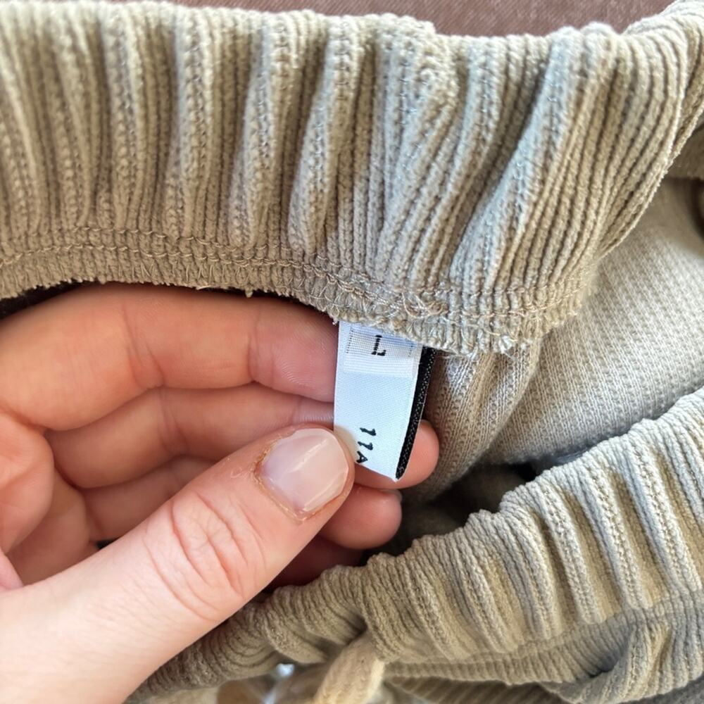 Corduroy Wide Leg Drawstring Pants Large - Picture 4 of 6